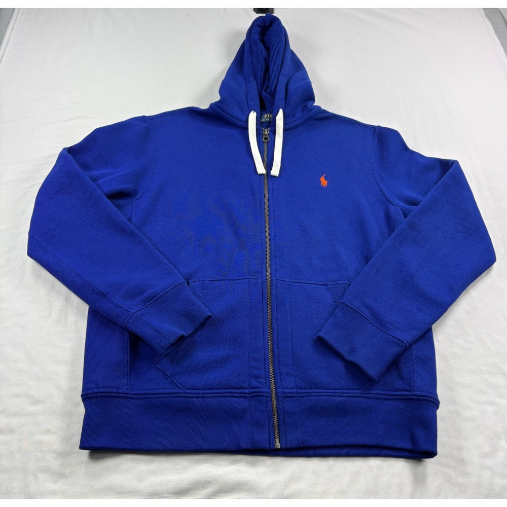 Polo Ralph Lauren Hoodie Mens Large Blue Full Zip Casual Jacket